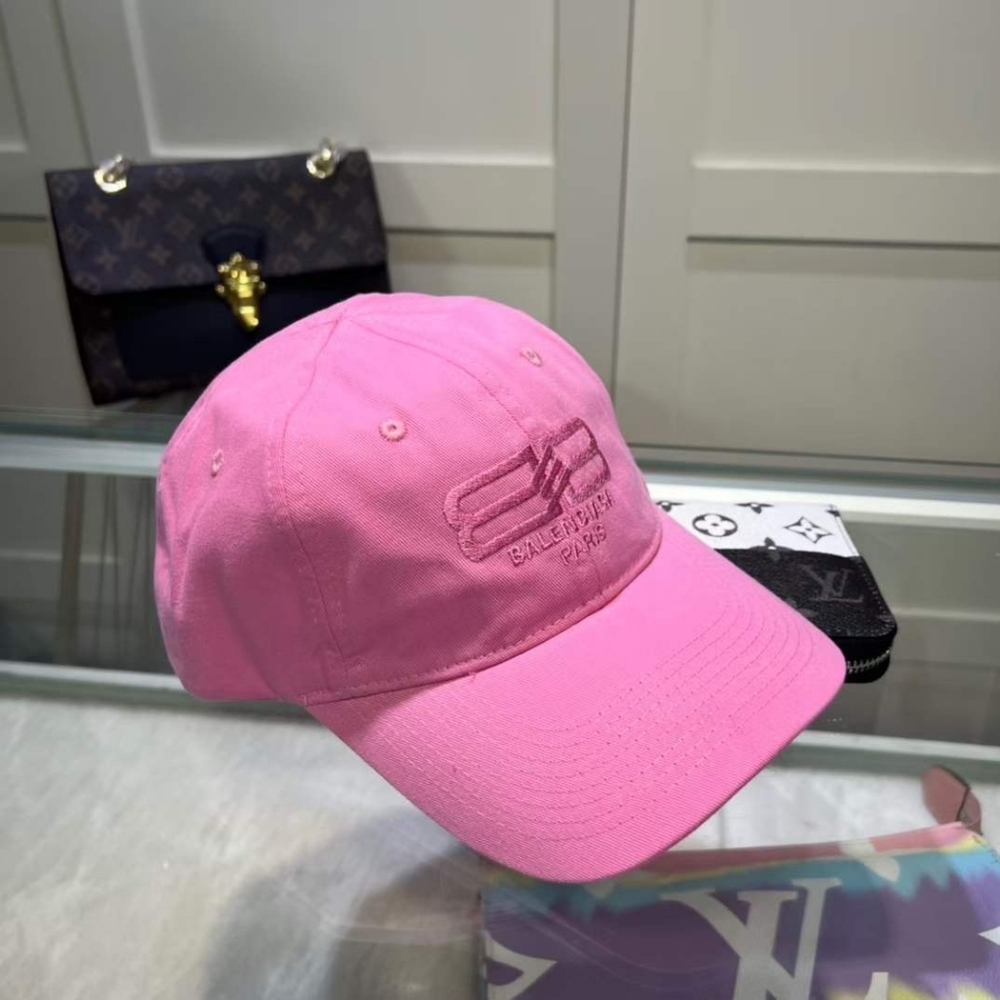Balenciaga BB Logo Cotton Baseball Cap in Pink